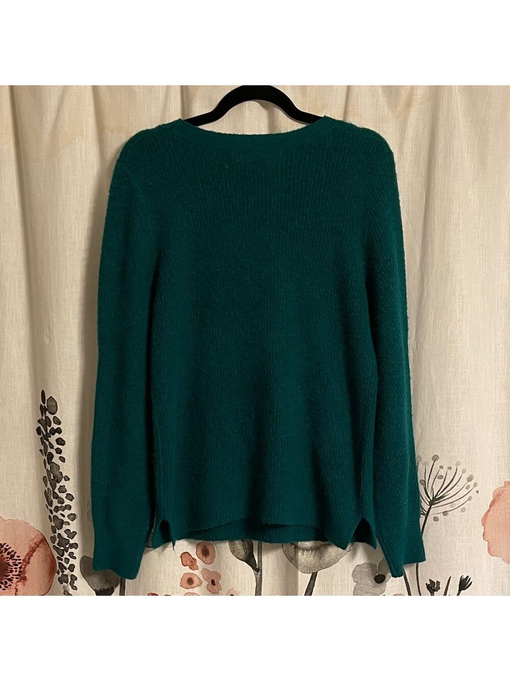 LOFT Teal Crew Neck Sweater Size Medium - Picture 6 of 6